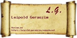 Leipold Geraszim névjegykártya